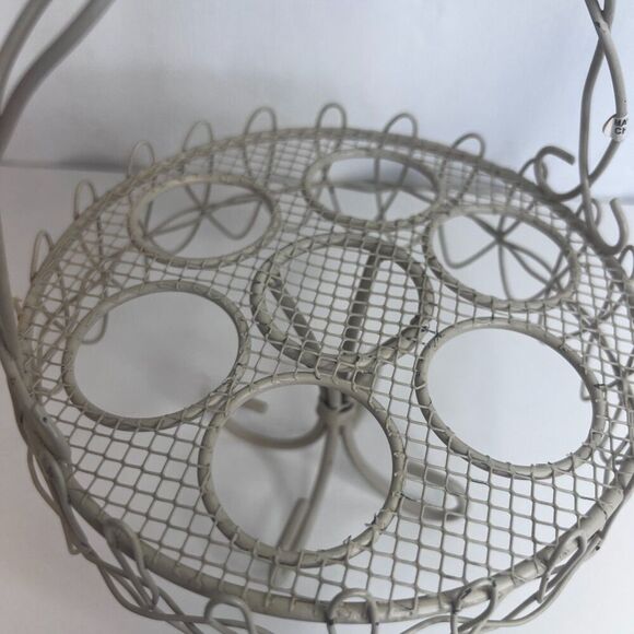 VTG Metal Wire Egg Display Carrier Countertop French Country Farmhouse Homestead - Picture 3 of 10